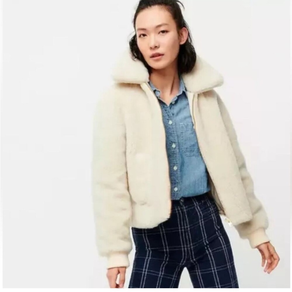 J. Crew Soft Cream Teddy Jacket